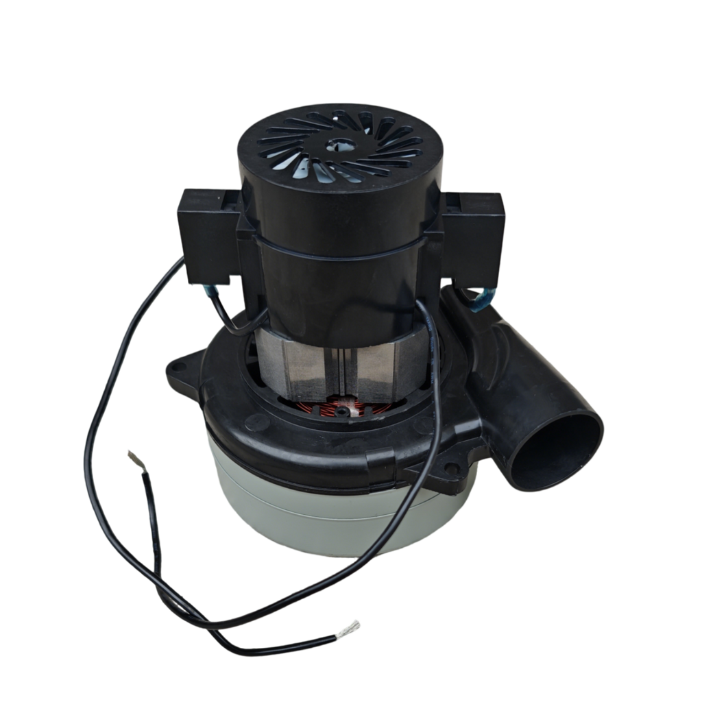 Vacuum motor compatible with Tennant T3 and T3e, 24V DC 500W, front view